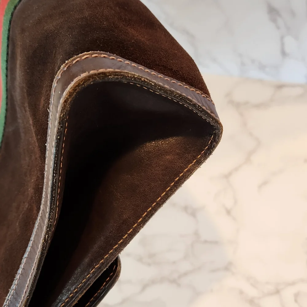 Vintage GUCCI Sherry Line Brown Suede Clutch - Picture 7 of 11